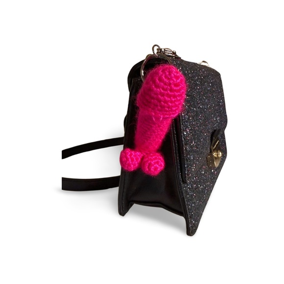 🍆BUY NOW🍆Handmade Cheeky Crochet Chapstick Holder Keychain - Picture 10 of 10